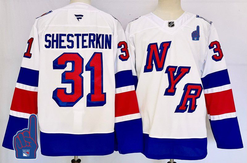 Men New York Rangers #31 Shesterkin White Fanatics 2025 NHL Jersey style 3